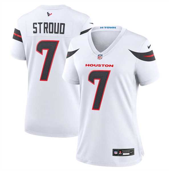 Womens Houston Texans #7 C.J. Stroud White 2024 Stitched Jersey Dzhi